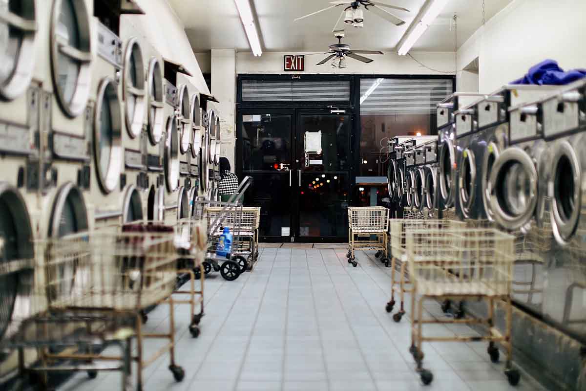 Laundromat at night